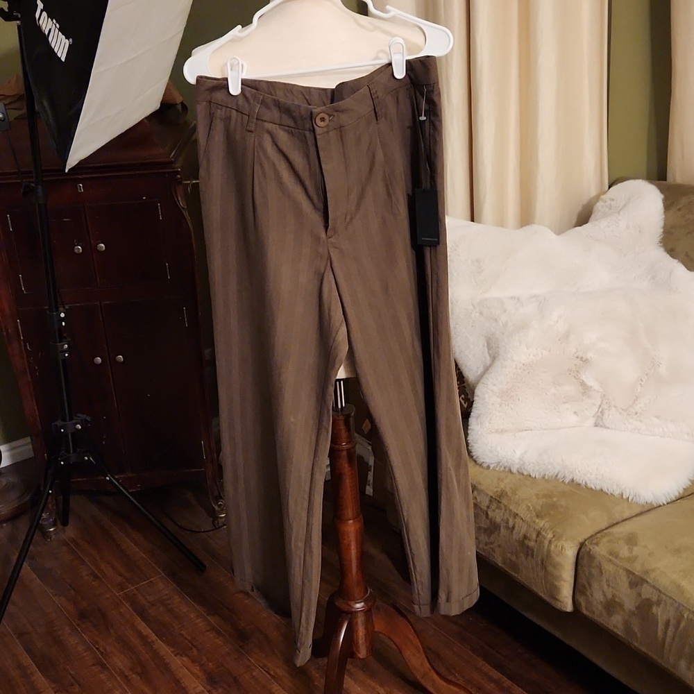 NWT Kut Olive Green Striped Pants-Size 10​​​​​​​